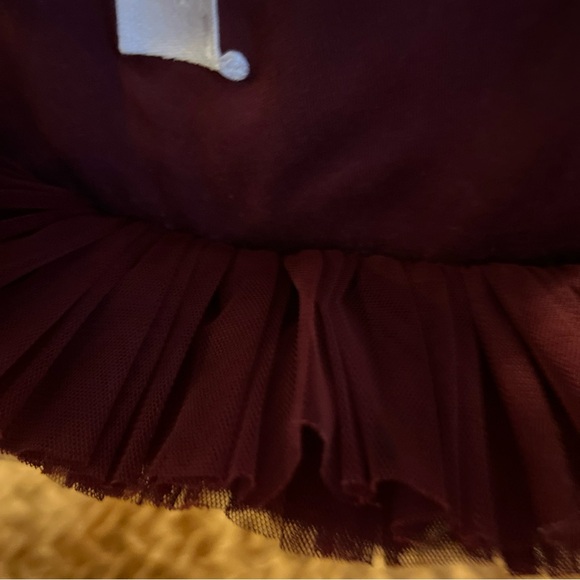 Two Feet Ahead Maroon Girls' Tutu Dress with White Logo - Picture 7 of 8